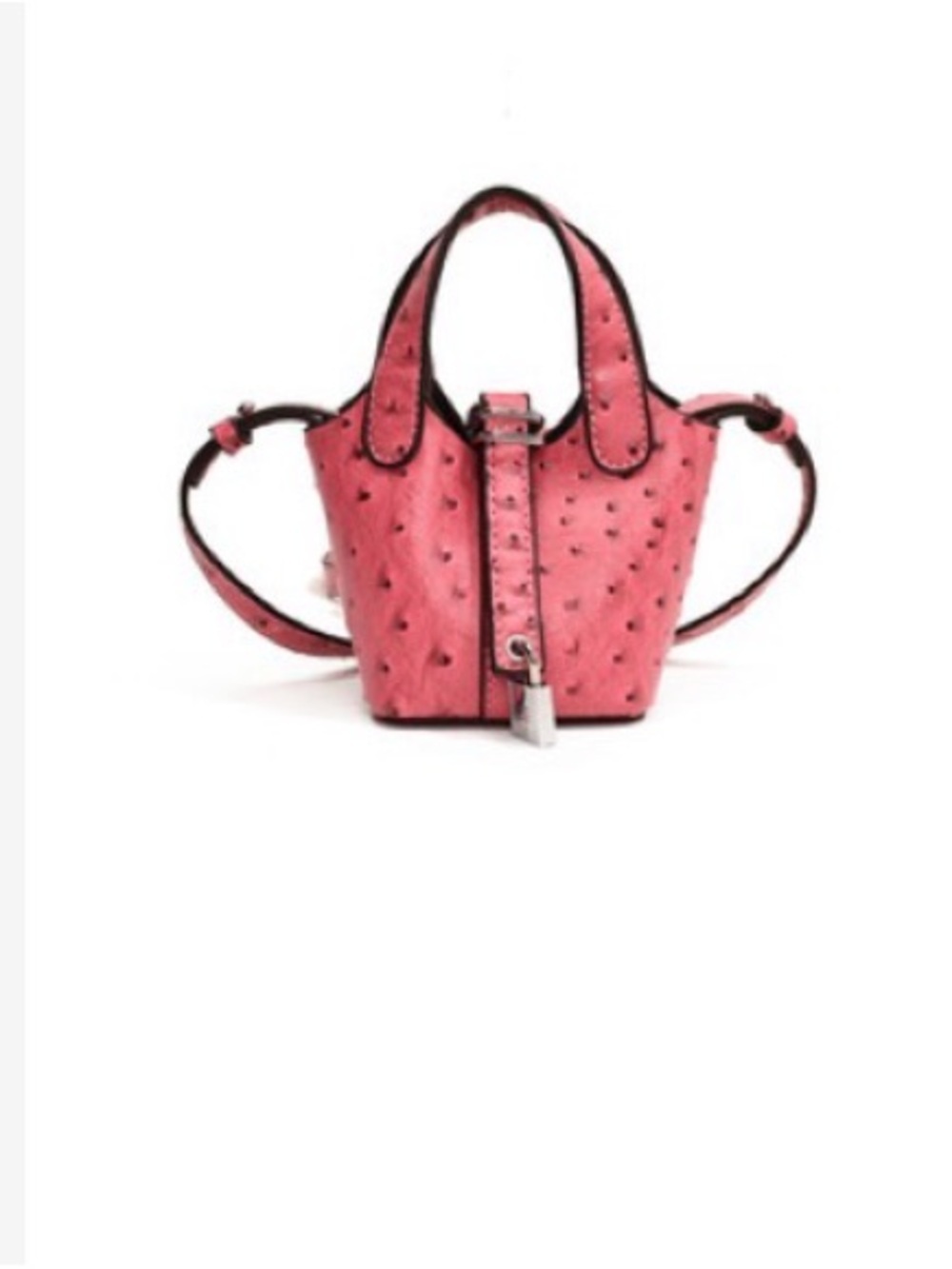 A Classy Chic Boutique Pink Mini Ostrich-Texture Satchel